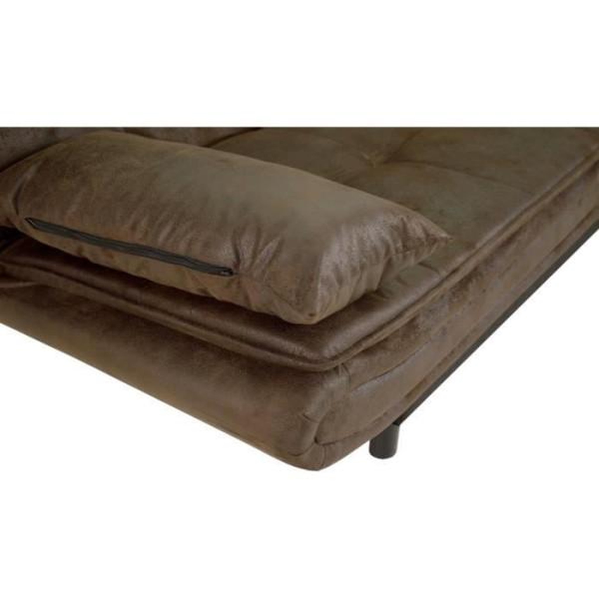 Voir la diapositive 5 : MARKET24 Banquette clic-clac DARIUS - Tissu Marron - L 194 x P 121 x H 83 cm - Fabriqué en Ukraine