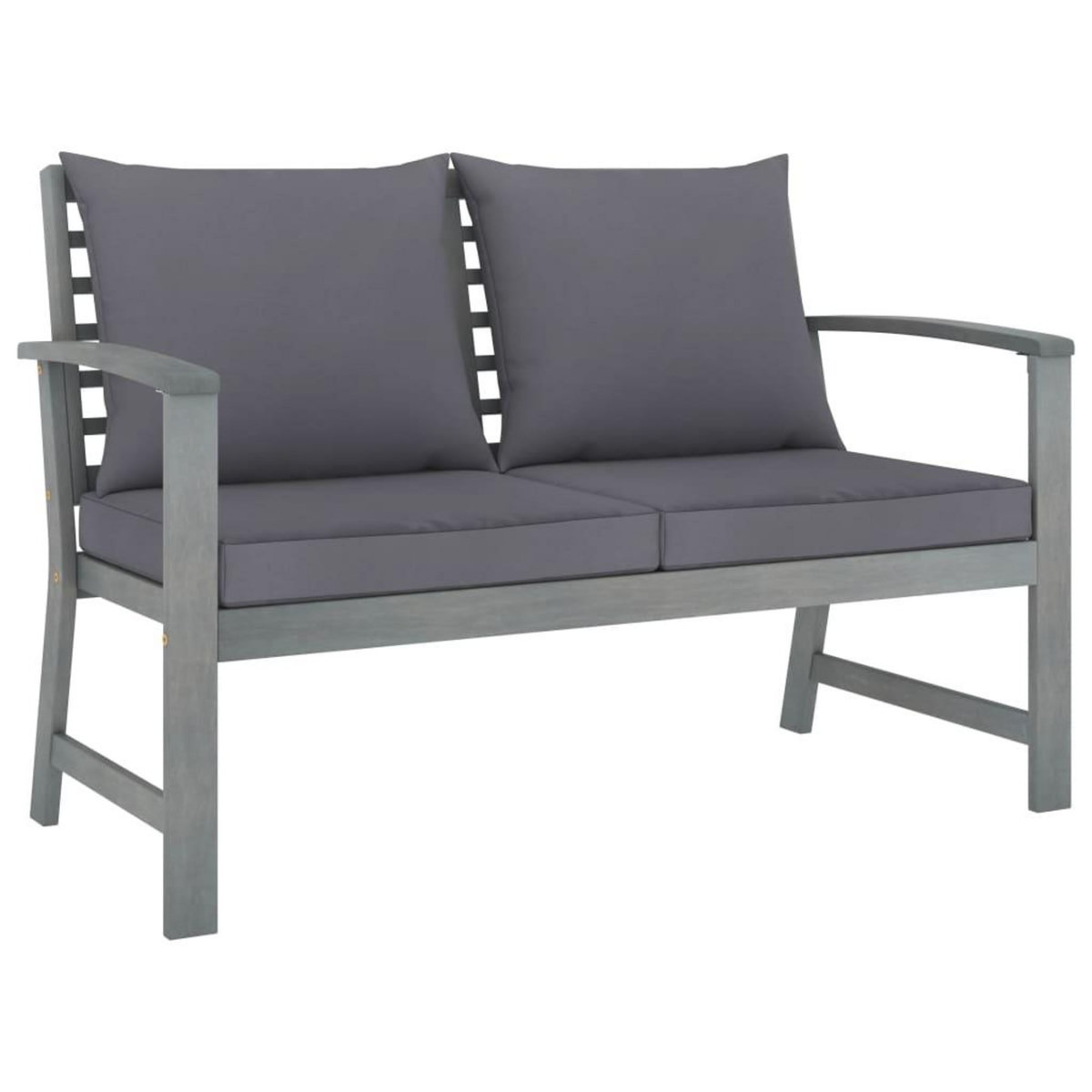 VIDAXL Banc de jardin 120cm et coussin gris fonce Bois solide d'acacia