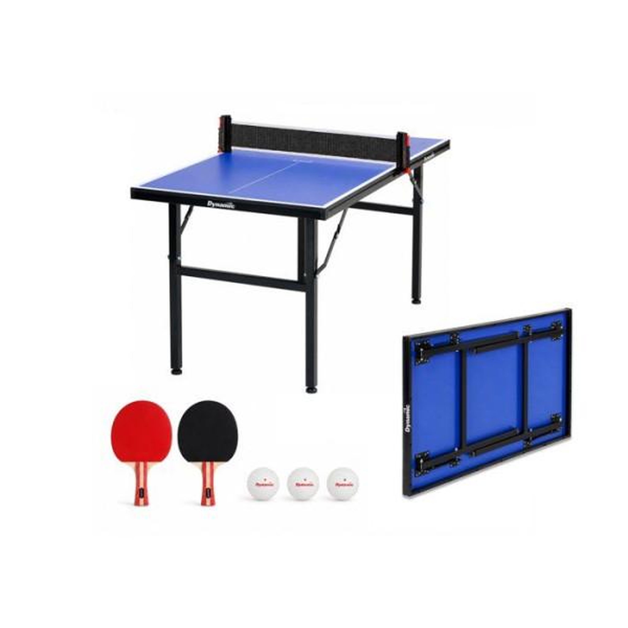 MARKET24 Set mini table de tennis de table dynamic - table pliable + filet extensible + 2 raquettes + 3 balles