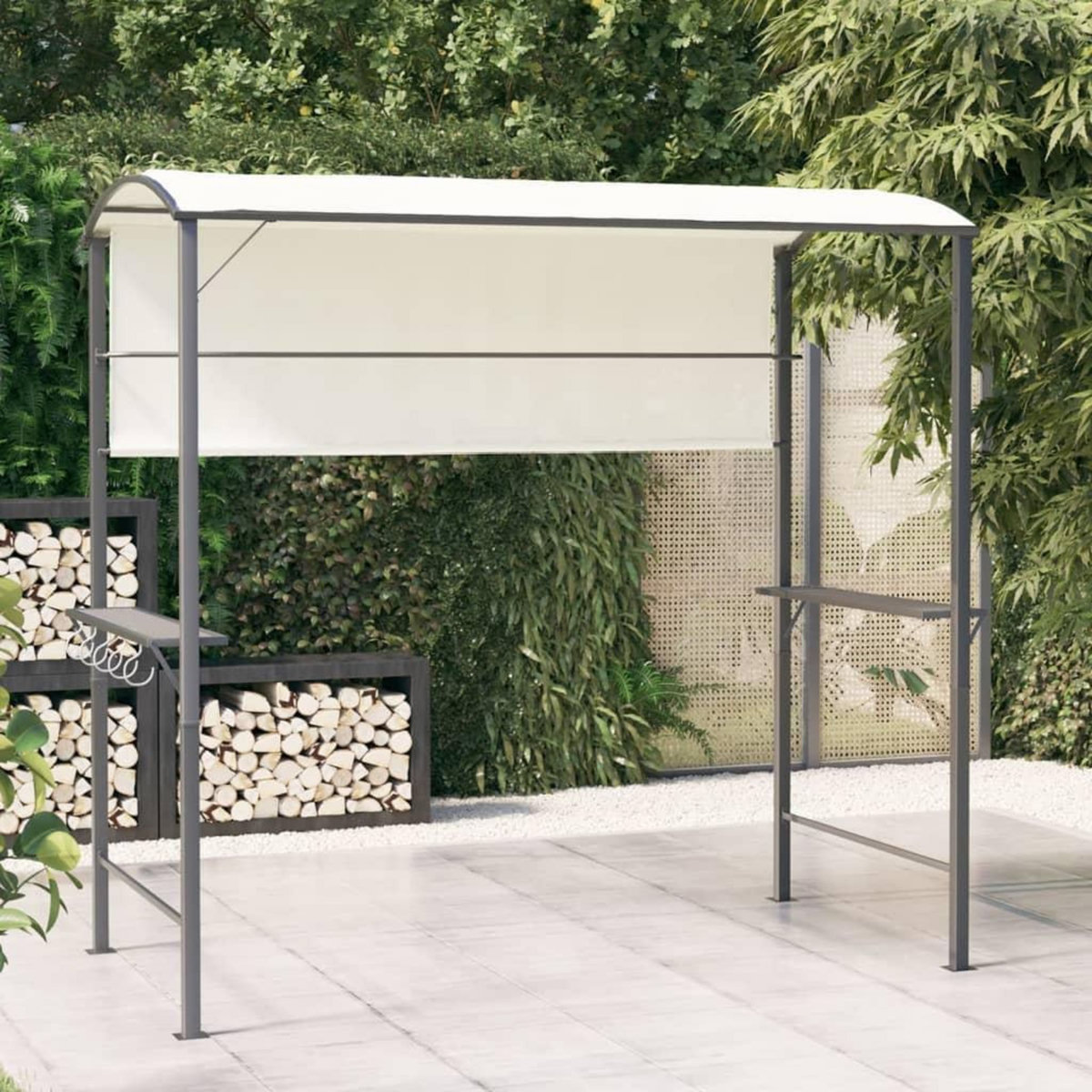 VIDAXL Belvedere avec toit 220x110x200 cm Creme