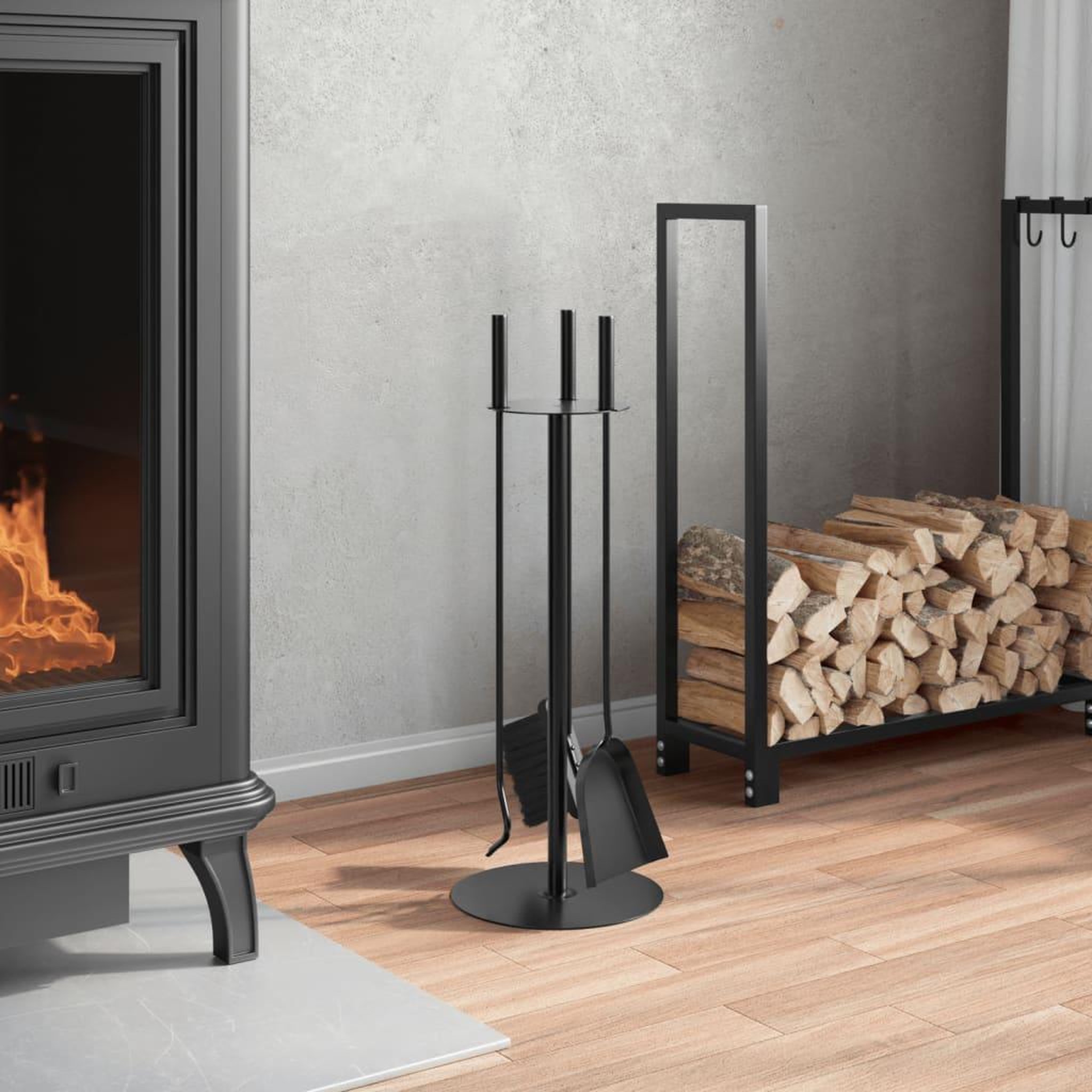Voir la diapositive 3 : VIDAXL Set d'outils de cheminee 4 pcs 22x59 cm acier