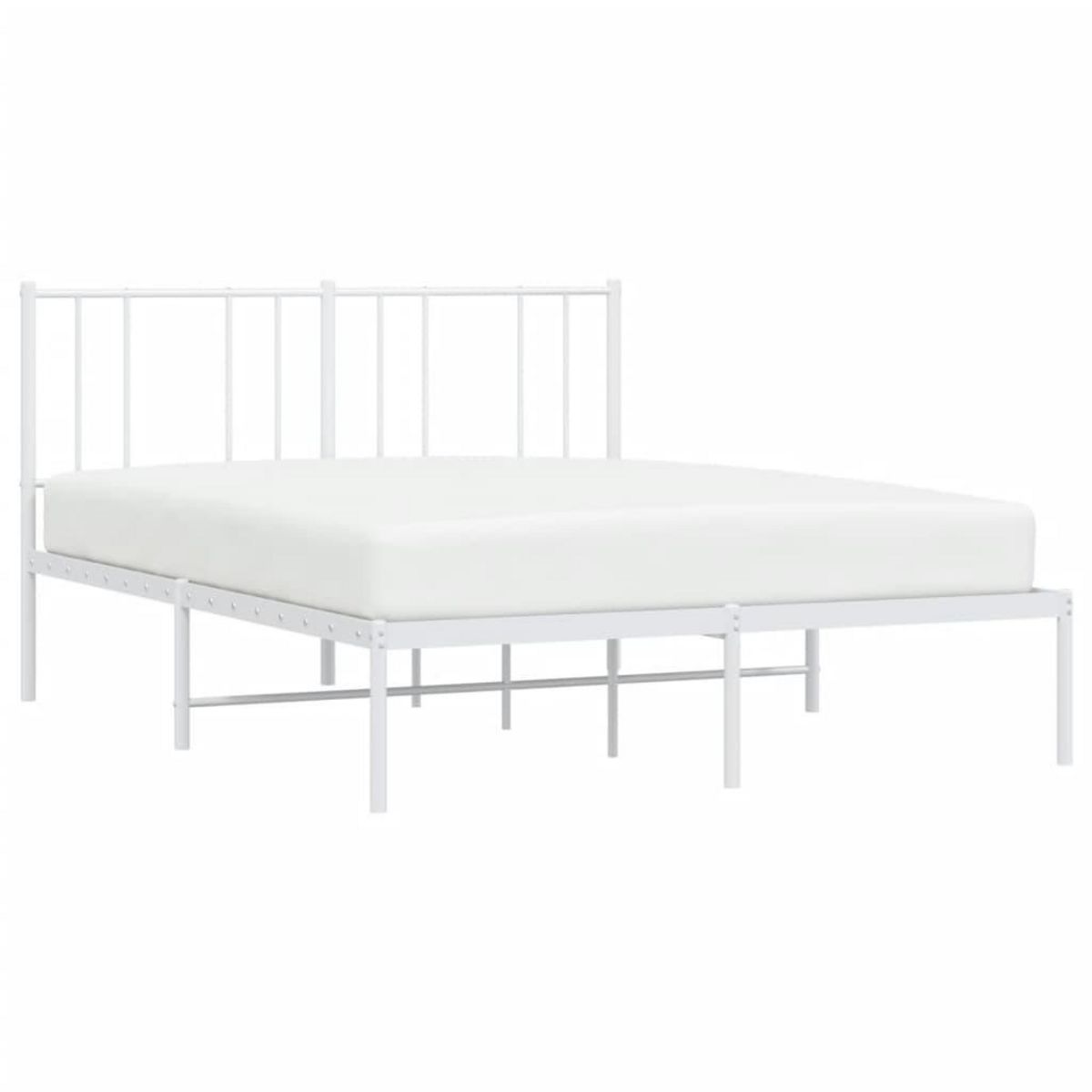 VIDAXL Cadre de lit metal sans matelas et tete de lit blanc 120x190 cm