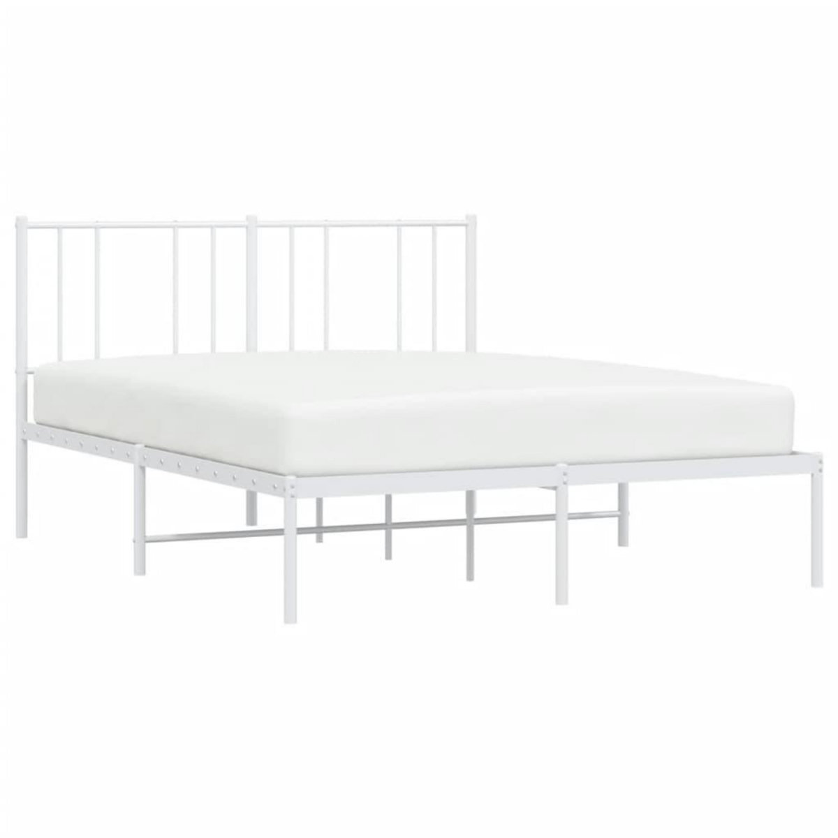 VIDAXL Cadre de lit metal sans matelas et tete de lit blanc 120x190 cm