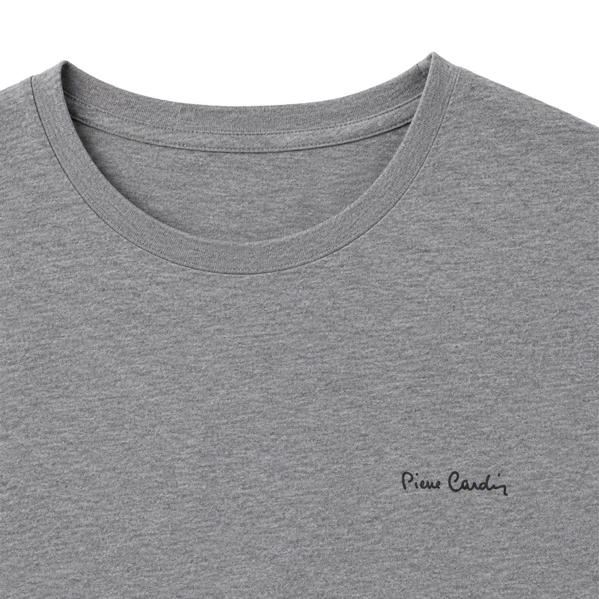 Voir la diapositive 2 : PIERRE CARDIN T-shirt homme en col rond avec broderie signature sur la poitrine