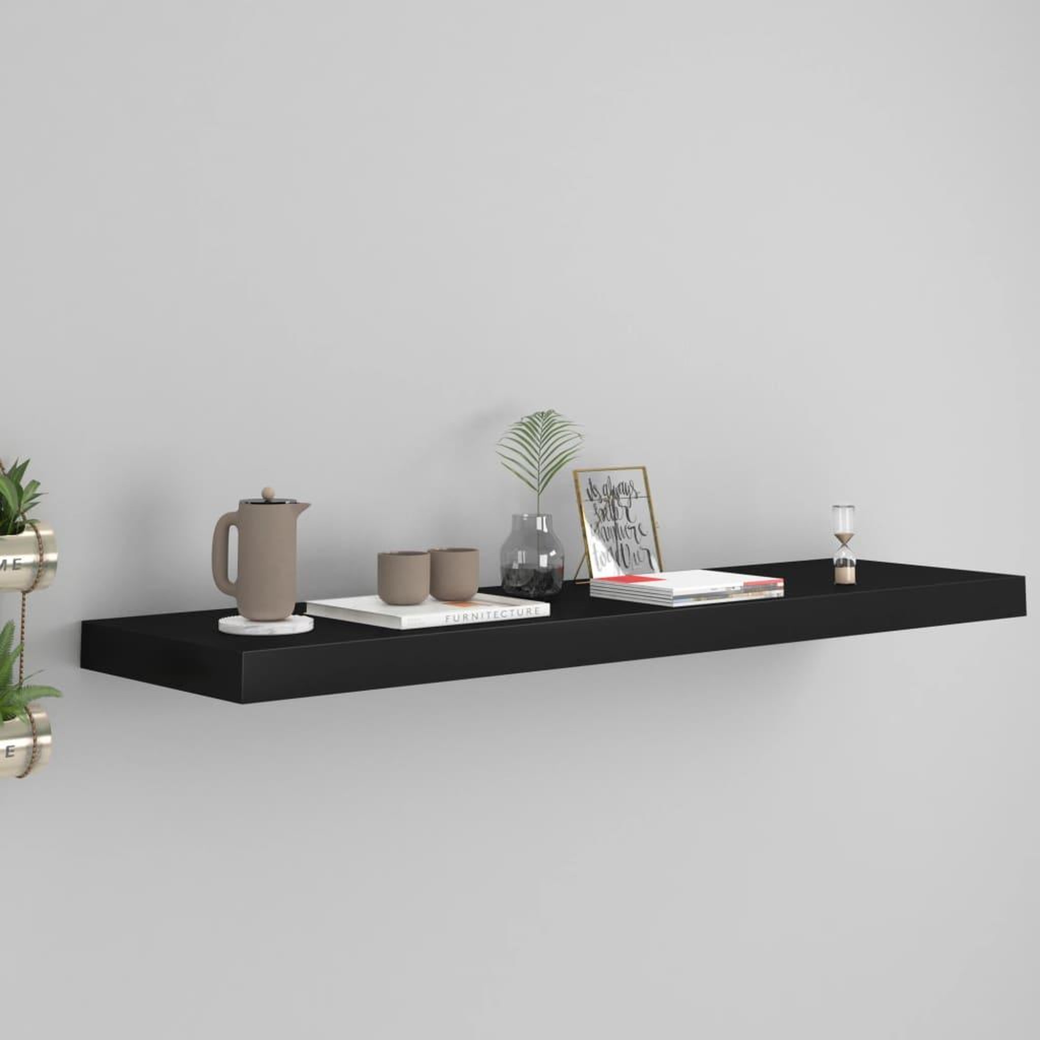 Voir la diapositive 1 : VIDAXL Etagere murale flottante noir 90x23,5x3,8 cm MDF