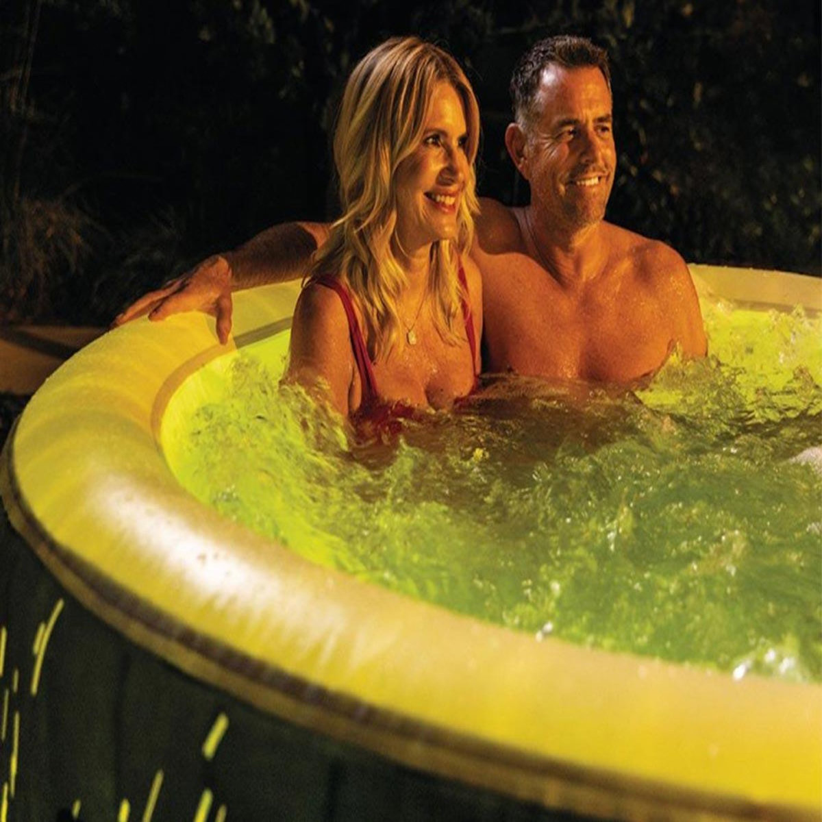 INTEX Spa gonflable PureSpa Galaxie rond Bulles avec LED 4 places - Intex