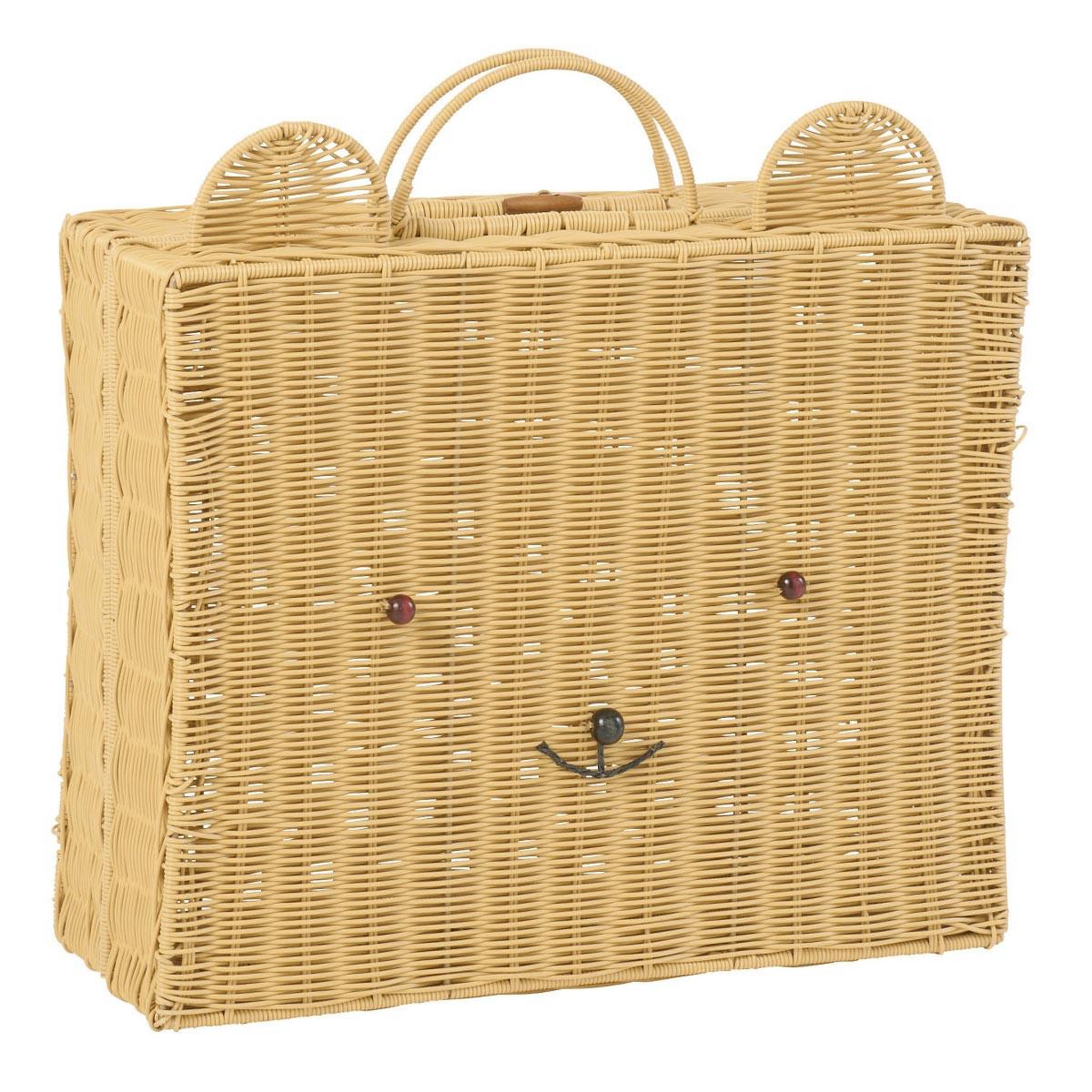 J-LINE Valise déco enfant ours  napoleon  50cm naturel