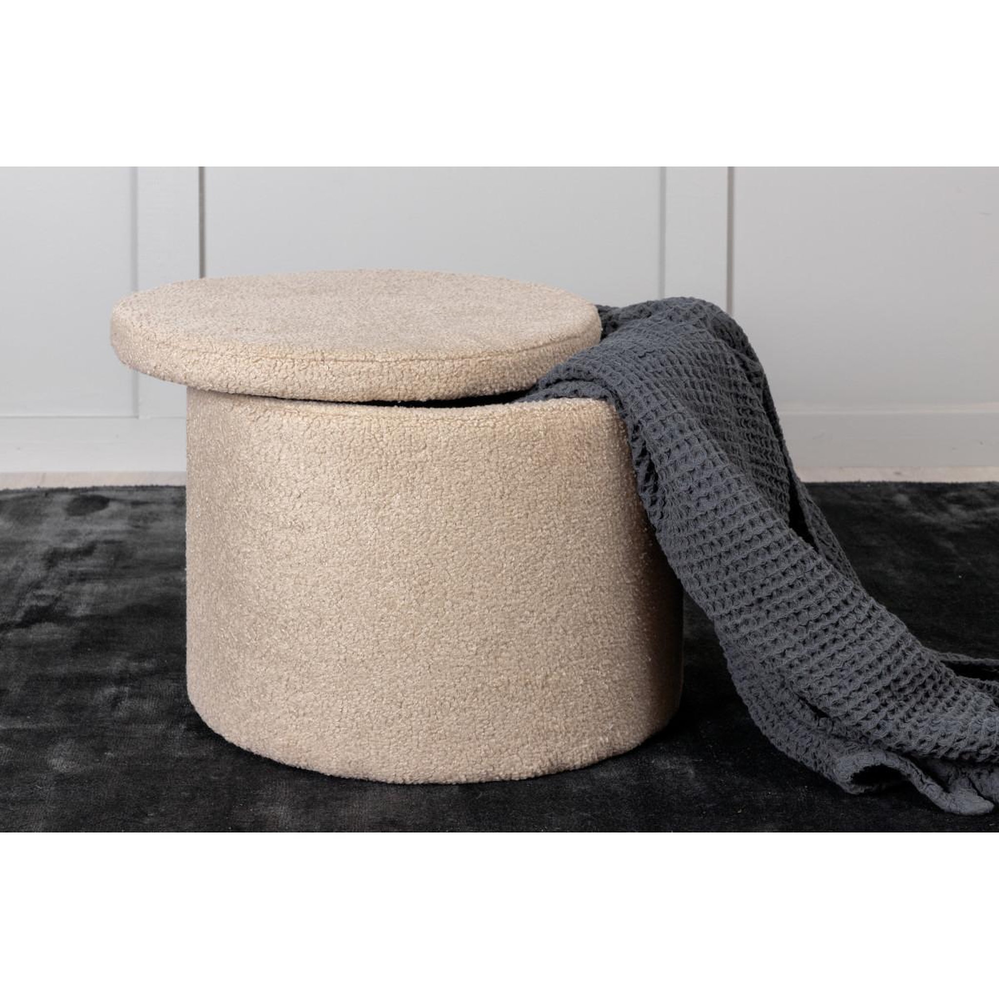Voir la diapositive 2 : Paris Prix Pouf  avec rangement  dunken   51cm beige