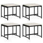 Voir la diapositive 2 : VIDAXL Tabourets de jardin avec coussins lot de 4 noir resine tressee