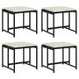 Voir la diapositive 2 : VIDAXL Tabourets de jardin avec coussins lot de 4 noir resine tressee