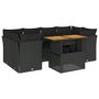 Voir la diapositive 2 : VIDAXL Salon de jardin 7 pcs avec coussins noir resine tressee