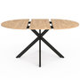 Voir la diapositive 3 : ID MARKET Table à manger extensible ronde ALIX 4-8 personnes pied araignée bois et noir 110-150 cm