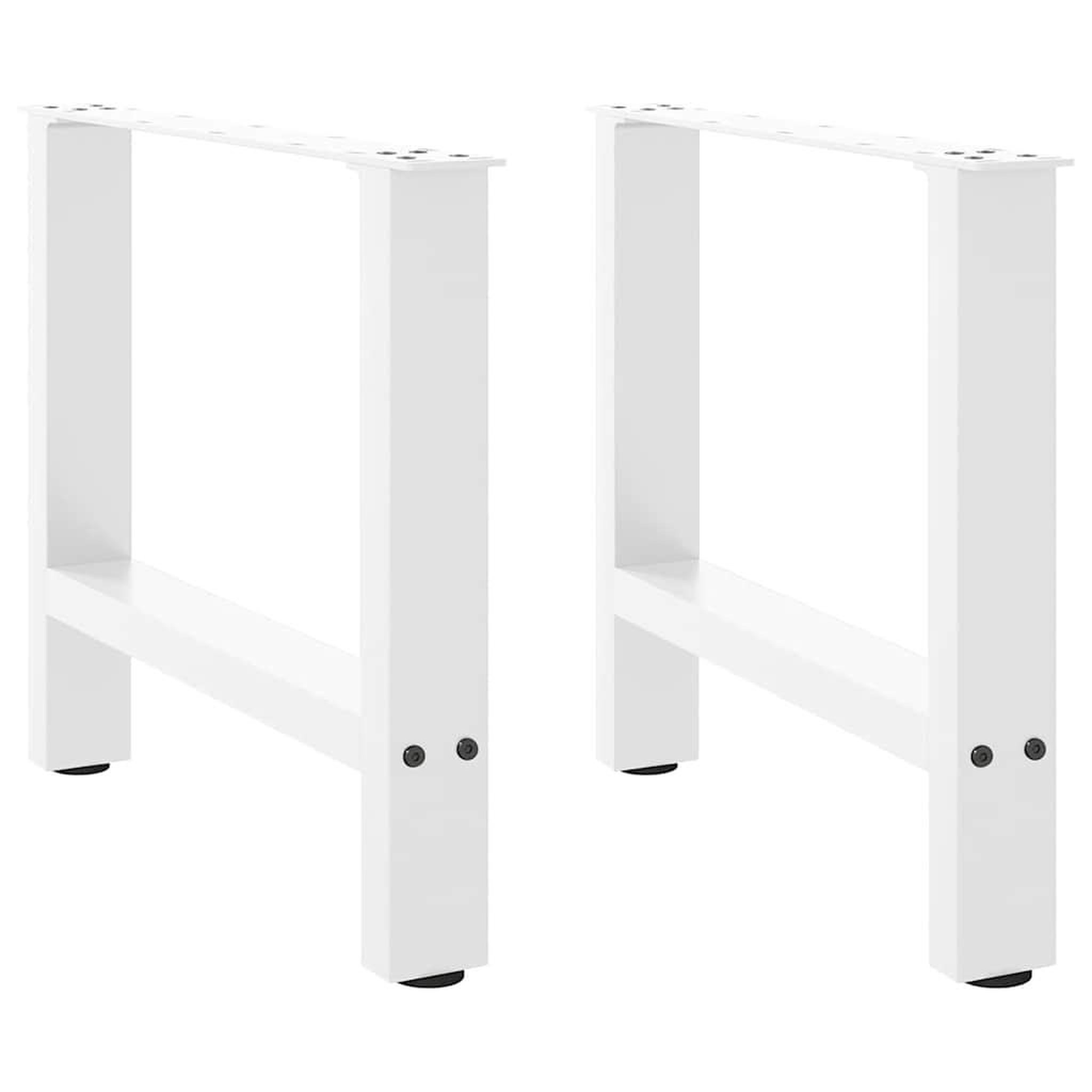 Voir la diapositive 2 : VIDAXL Pieds de table basse blanc 2 pcs 50x(42-43) cm acier