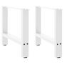 Voir la diapositive 2 : VIDAXL Pieds de table basse blanc 2 pcs 50x(42-43) cm acier