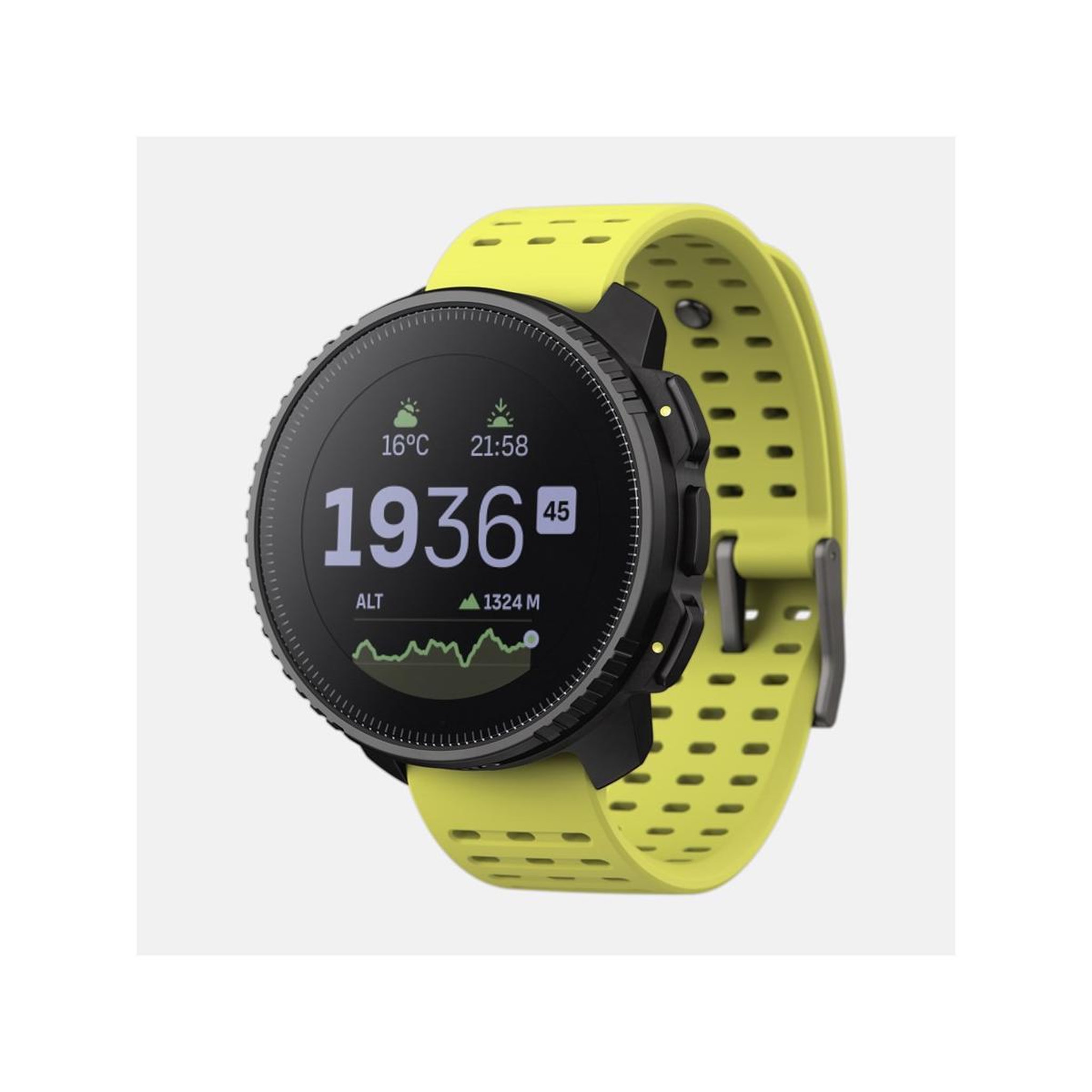 Voir la diapositive 2 : Suunto Montre connectée Suunto Vertical Black Lime avec bracelet silicone Jaune