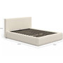 Voir la diapositive 5 : ID MARKET Lit coffre double JADE avec sommier 140 x 190 cm velours côtelé beige