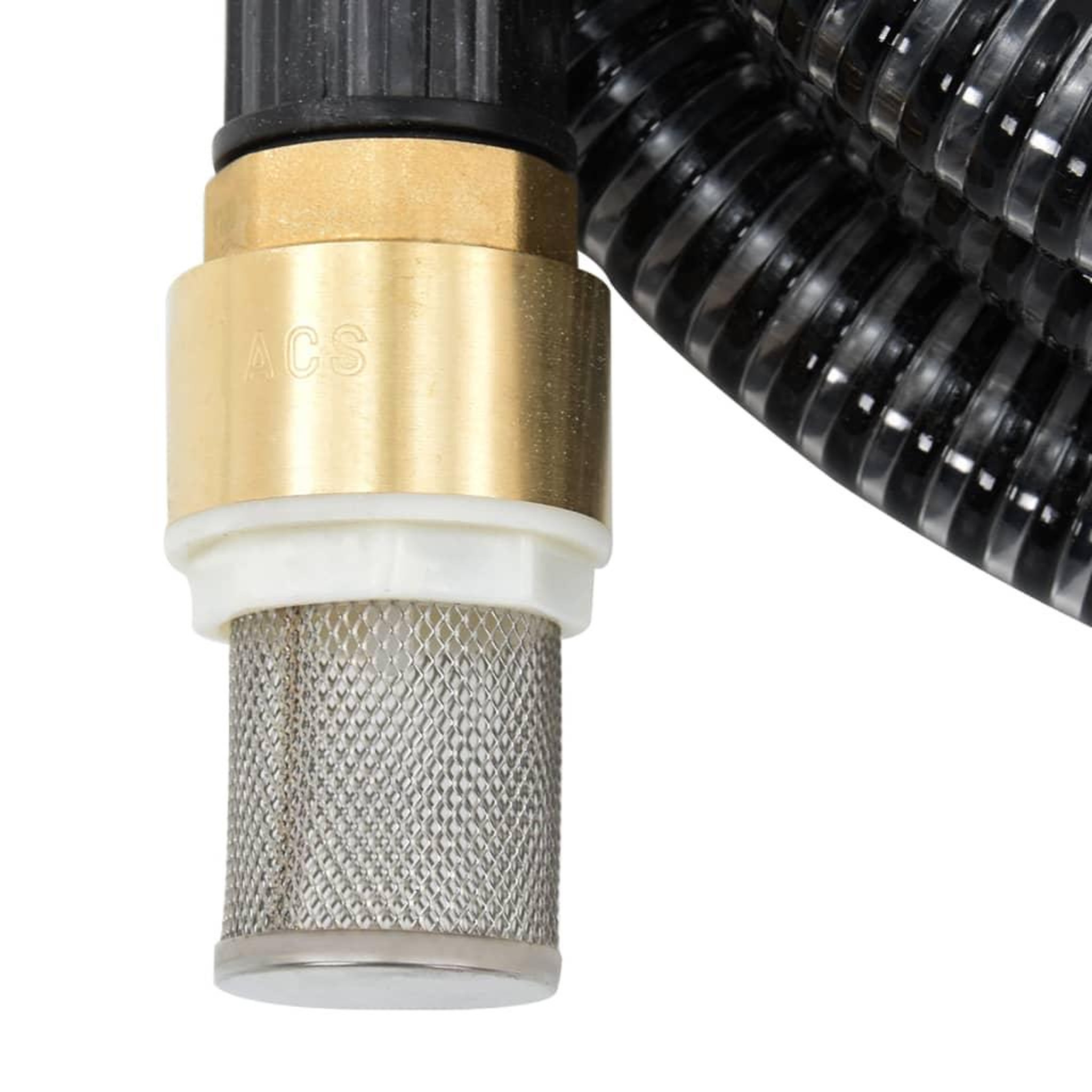Voir la diapositive 3 : VIDAXL Tuyau d'aspiration avec raccords en laiton noir 1,1  25 m PVC