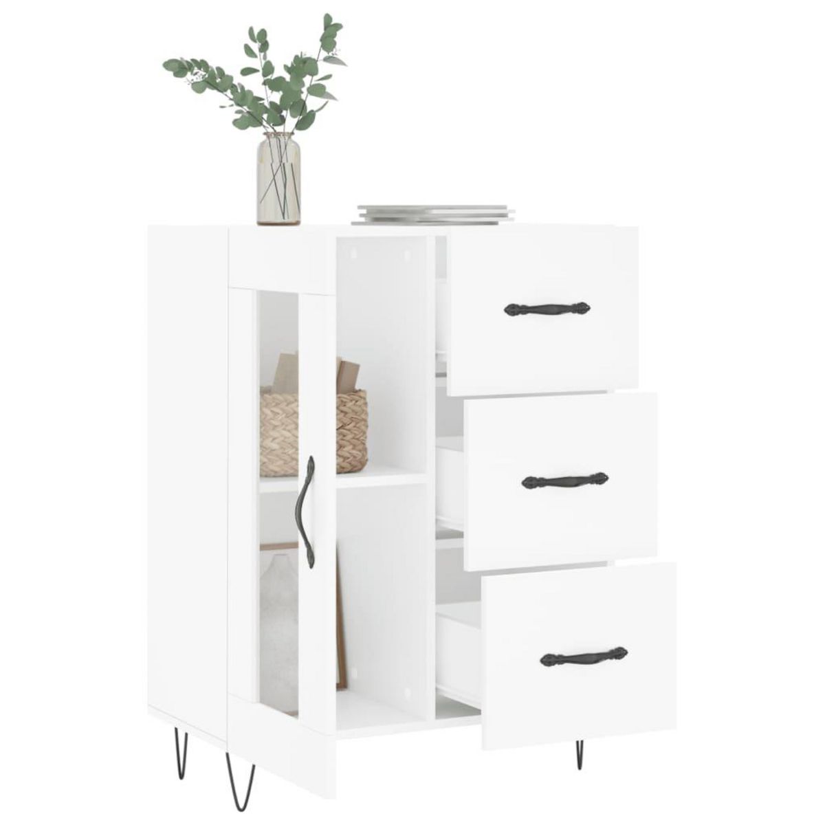 VIDAXL Buffet blanc 69,5x34x90 cm bois d'ingenierie