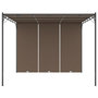 Voir la diapositive 3 : VIDAXL Belvedere de jardin avec rideau lateral 3x3x2,25 m Taupe
