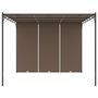 Voir la diapositive 3 : VIDAXL Belvedere de jardin avec rideau lateral 3x3x2,25 m Taupe