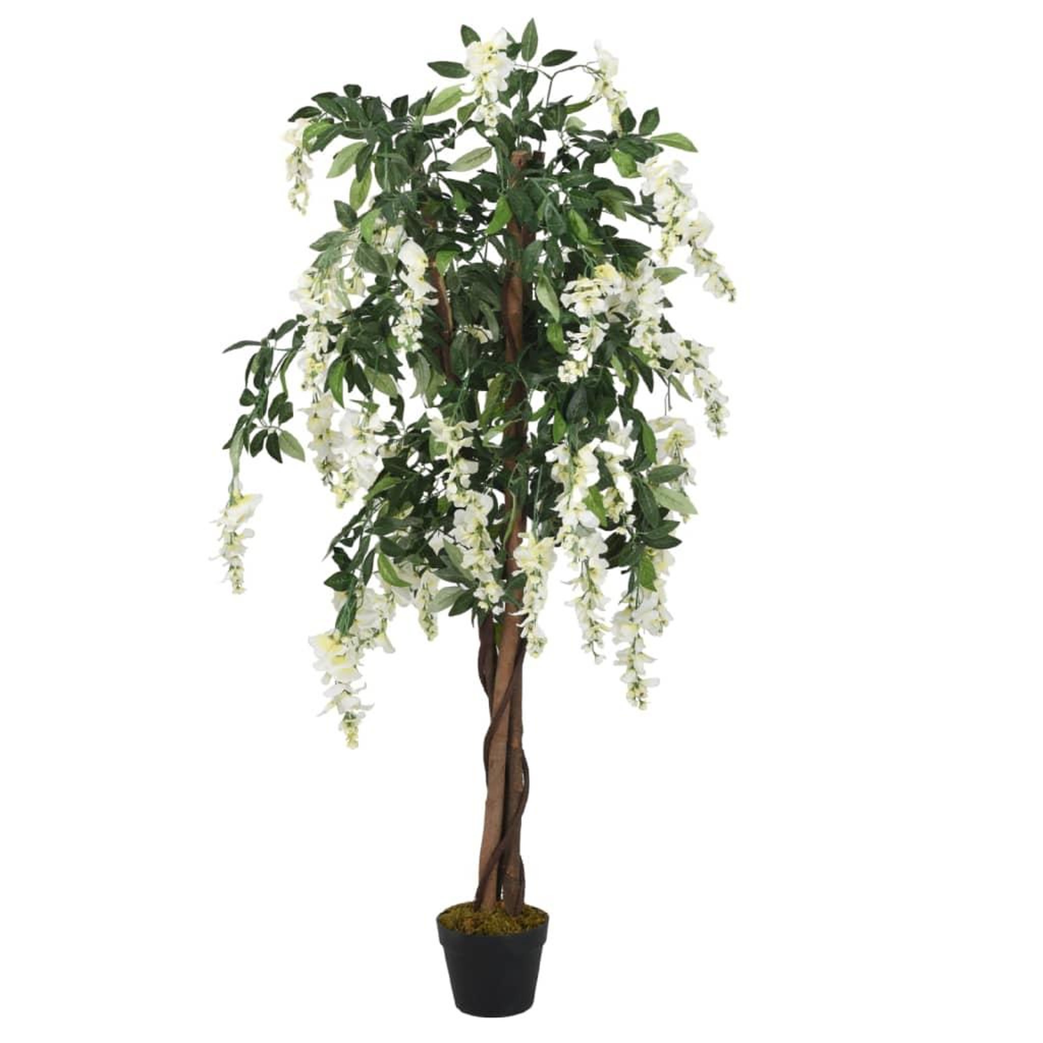 VIDAXL Glycine artificielle 1470 feuilles 200 cm vert et blanc