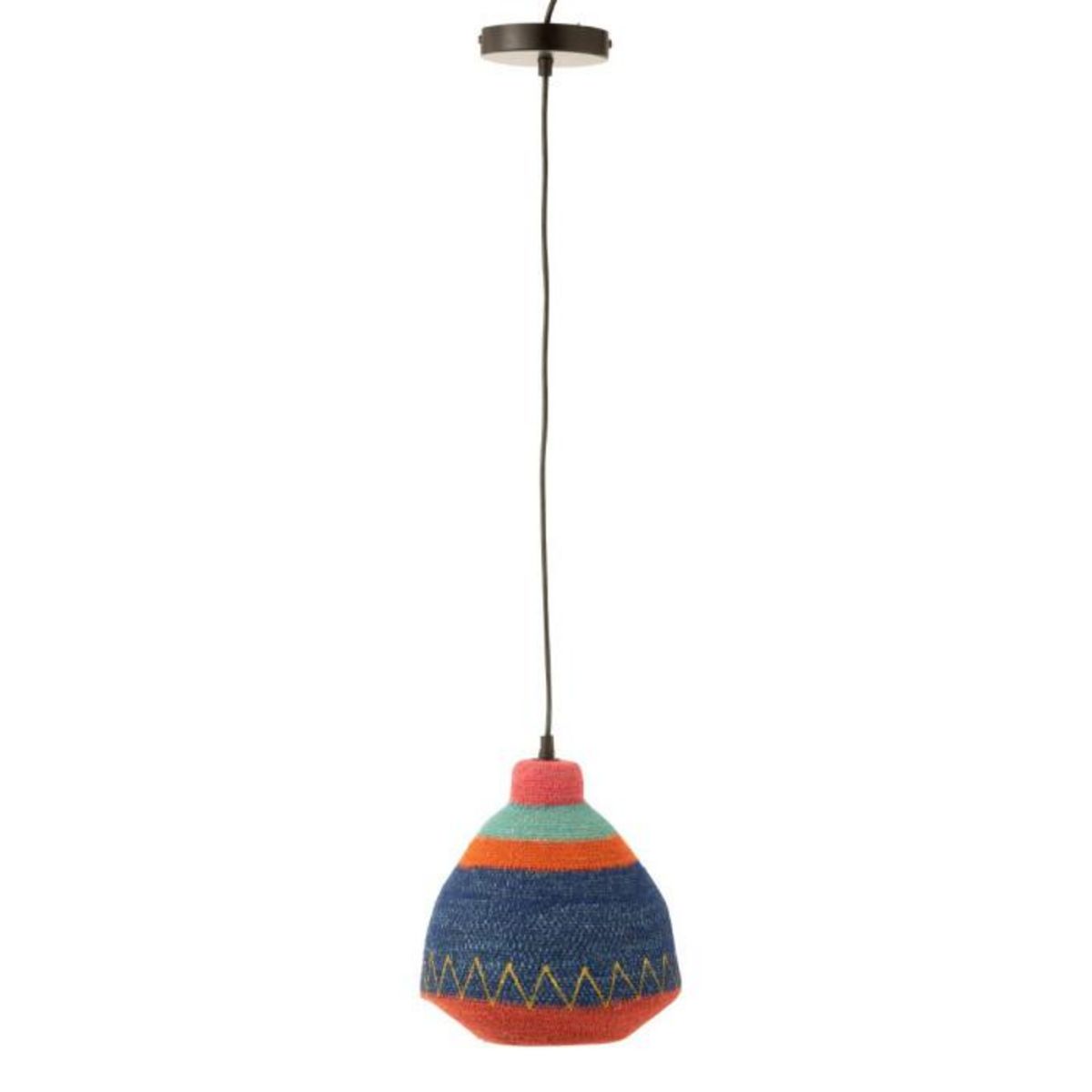 Paris Prix Lampe Suspension en Jonc  Zigzag Bas  27cm Multicolore