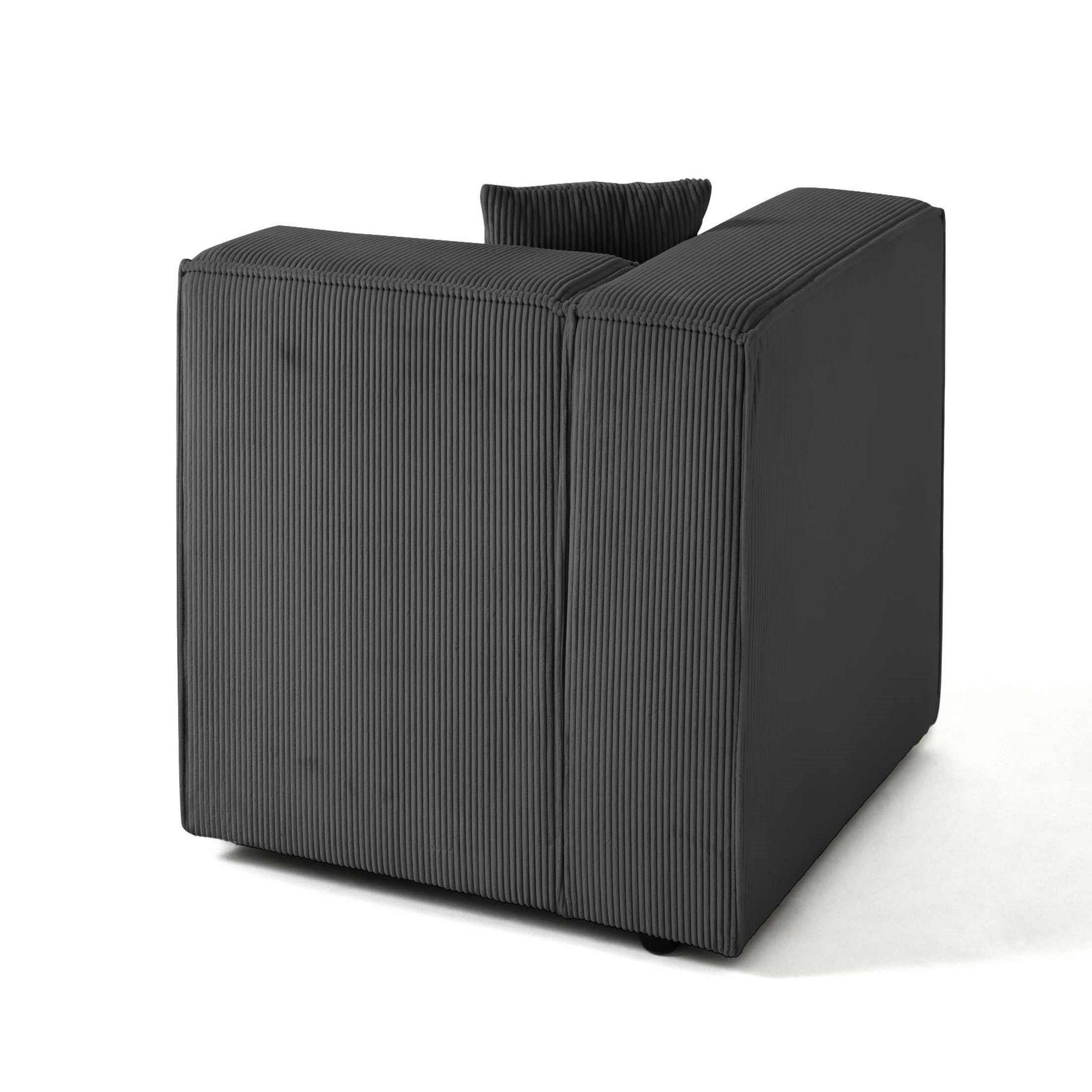 Voir la diapositive 6 : LISA DESIGN Arty - module d'assise gauche - en velours côtelé