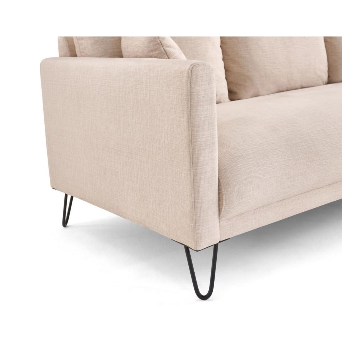 LISA DESIGN Ostrava - canapé droit 2 places en velours pieds en épingle