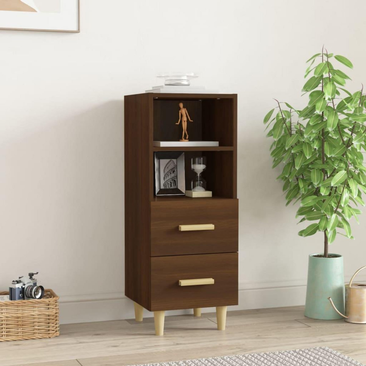 VIDAXL Buffet Chene marron 34,5x34x90 cm Bois d'ingenierie