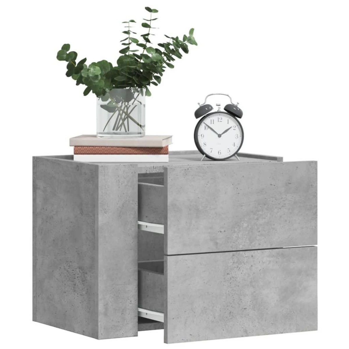 VIDAXL Tables de chevet murales 2 pcs gris beton 45x30x35 cm