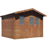 Habitat et Jardin Abri de jardin en bois traité marron autoclave  Valmont  - 14 m² -28 mm