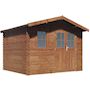 Voir la diapositive 1 : Habitat et Jardin Abri de jardin en bois traité marron autoclave  Valmont  - 14 m² -28 mm