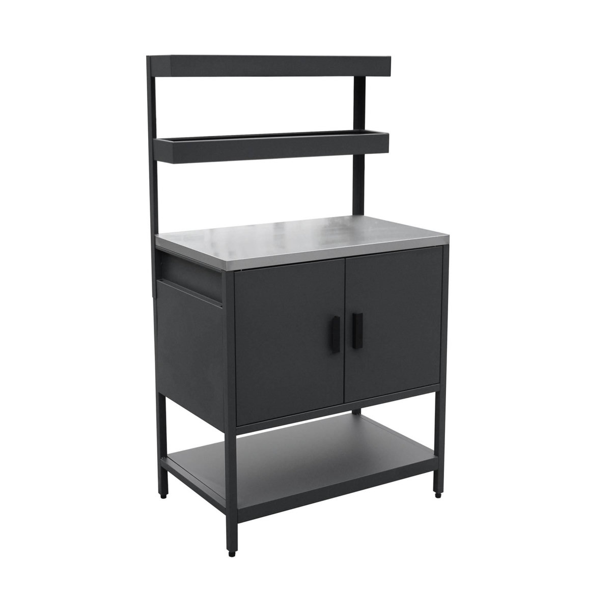 SWEEEK Cuisine extérieure en acier avec 2 étagères suspendues et 2 portes L80cm