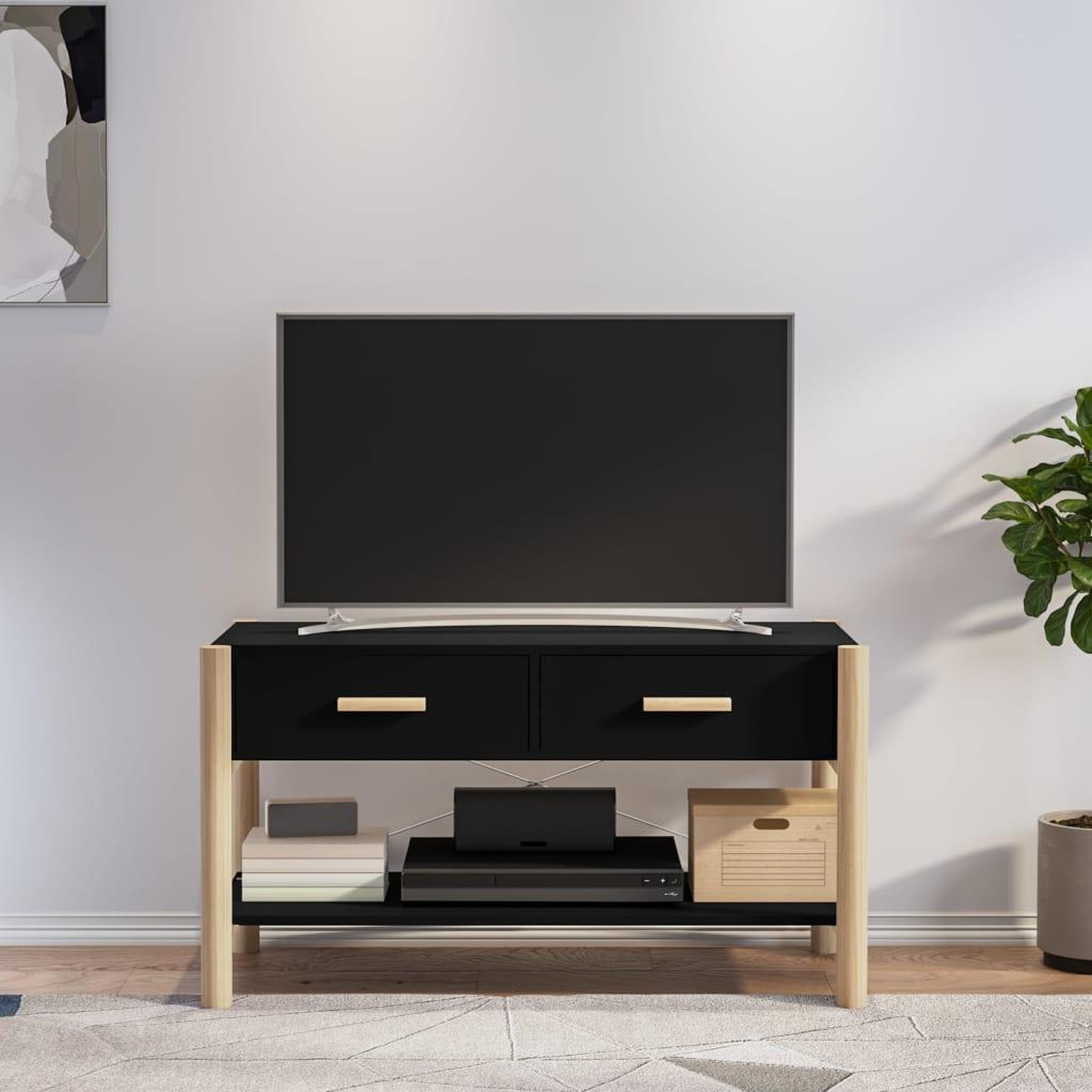Voir la diapositive 1 : VIDAXL Meuble TV Noir 82x38x45 cm Bois d'ingenierie