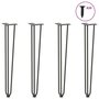 Voir la diapositive 1 : VIDAXL Pieds de table en forme d'epingle a cheveux 4 pcs anthracite
