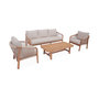 Voir la diapositive 5 : SWEEEK Salon de jardin en bois et cordes. acacia. coussins beige. 5 places