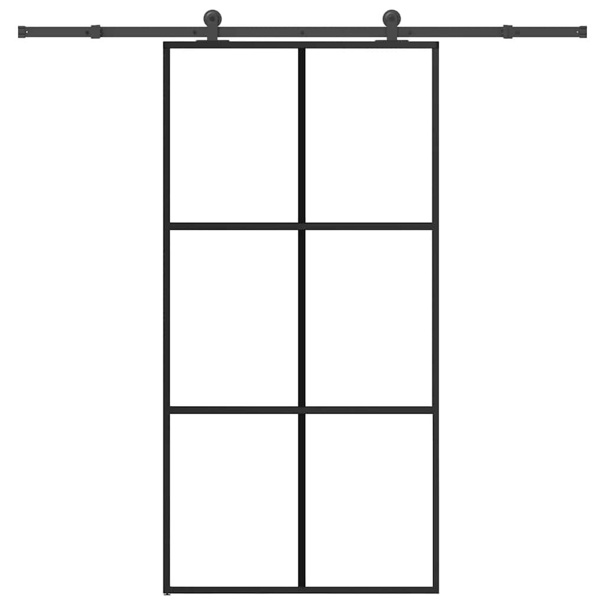 VIDAXL Porte coulissante et quincaillerie ESG verre et aluminium