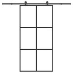 VIDAXL Porte coulissante et quincaillerie ESG verre et aluminium