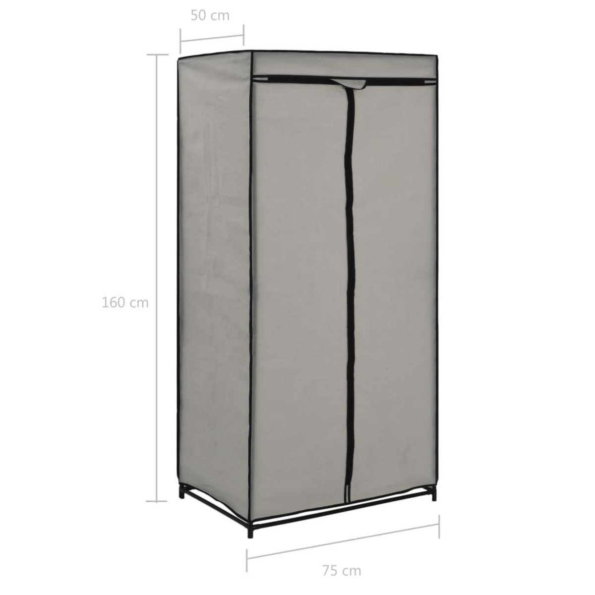 VIDAXL Garde-robe Gris 75x50x160 cm