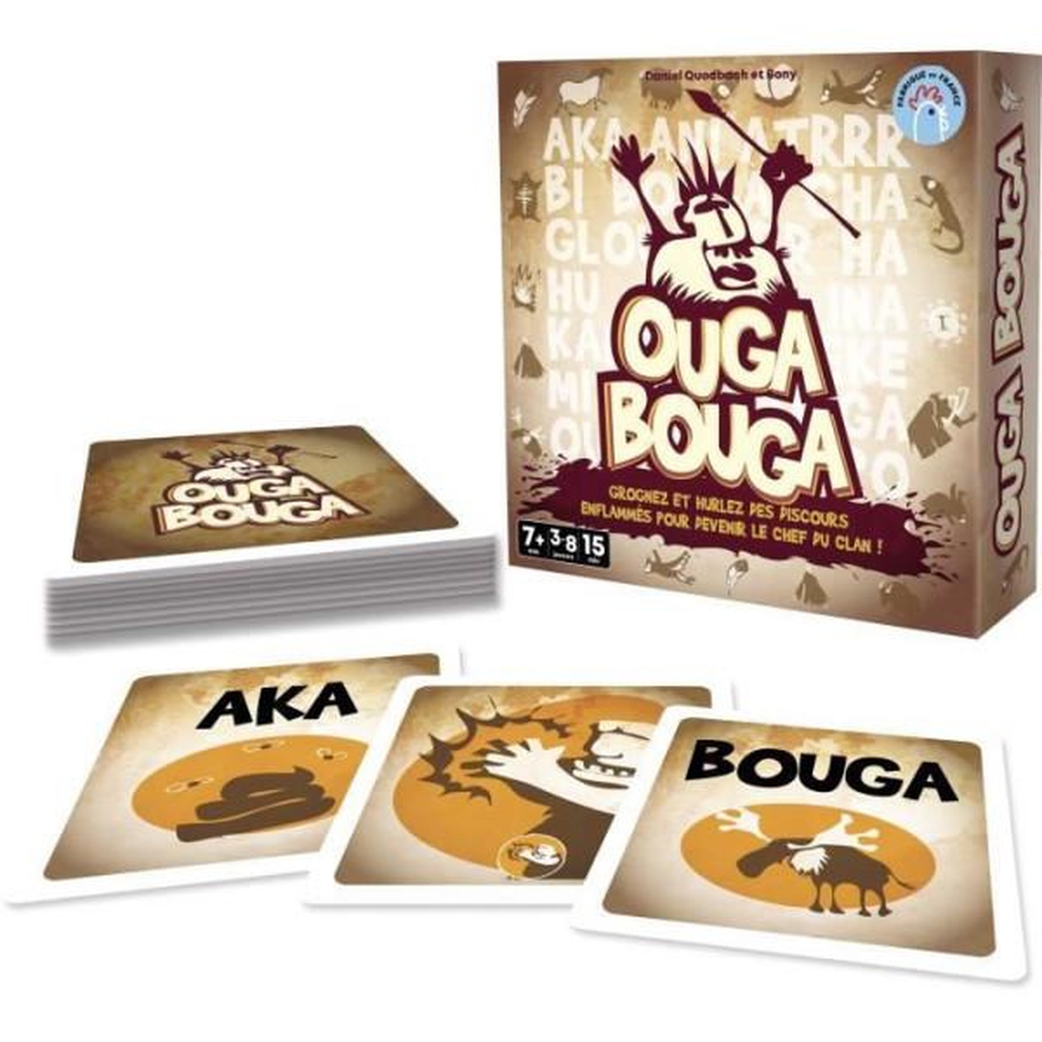 Voir la diapositive 2 : Asmodee Ouga bouga - asmodee - devenez le chef du clan - des 7 ans - fabriqué en france