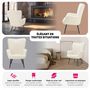 Voir la diapositive 4 : tectake Fauteuil rembourré Bouclé crème/noir