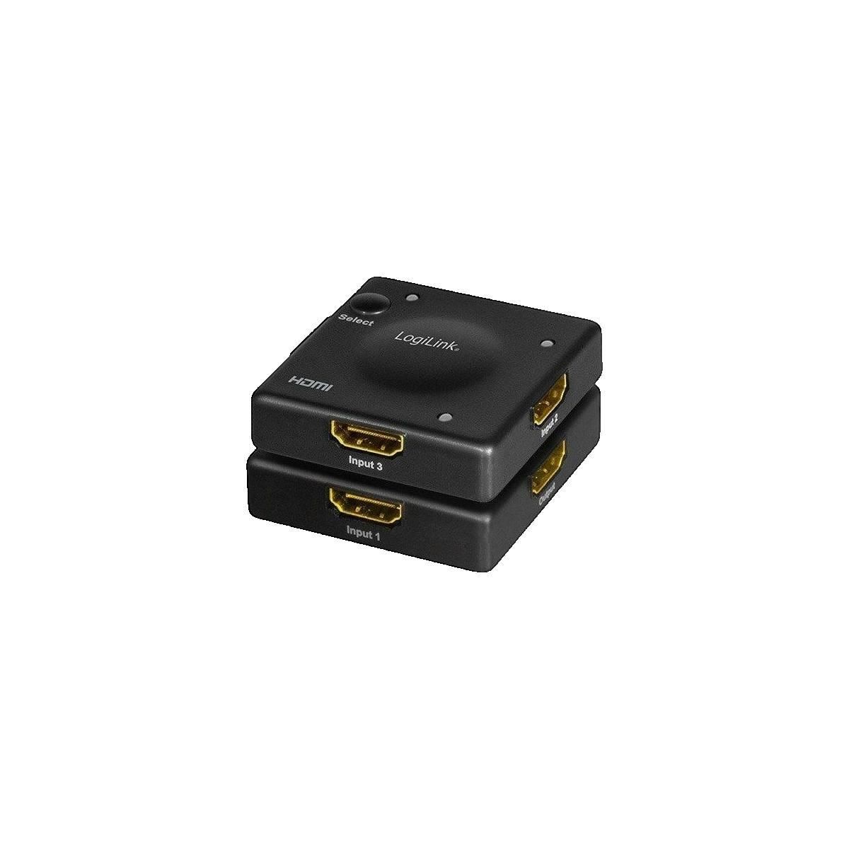 LOGILINK Commutateur HDMI LogiLink HD0041 Noir Compact Full HD 1080p