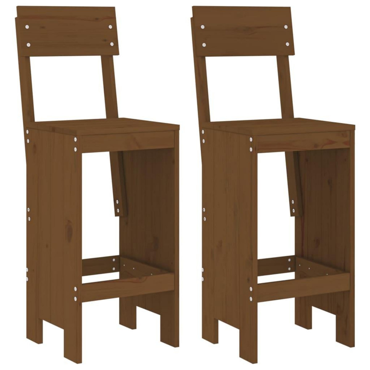 VIDAXL Tabourets lot de 2 marron miel 40x48,5x115,5 cm bois massif pin