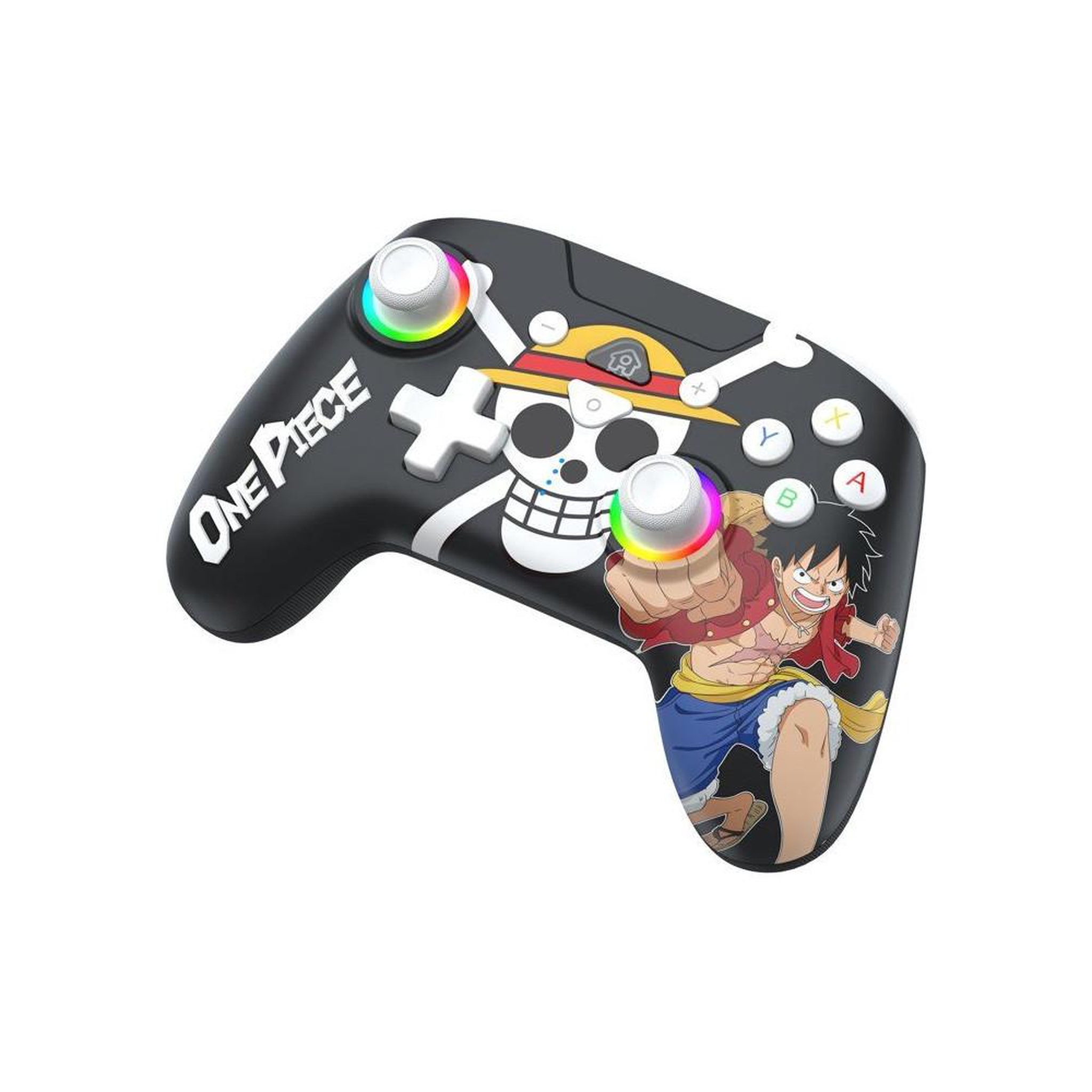 Voir la diapositive 3 : Subsonic Manette sans fil Bluetooth Switch One Piece Luffy Fishman noire, LEDs programmables, gyroscope 6 axes, boutons arrière M1/M2