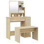 Voir la diapositive 3 : VIDAXL Ensemble de coiffeuse Chene Sonoma 86,5x35x136 cm