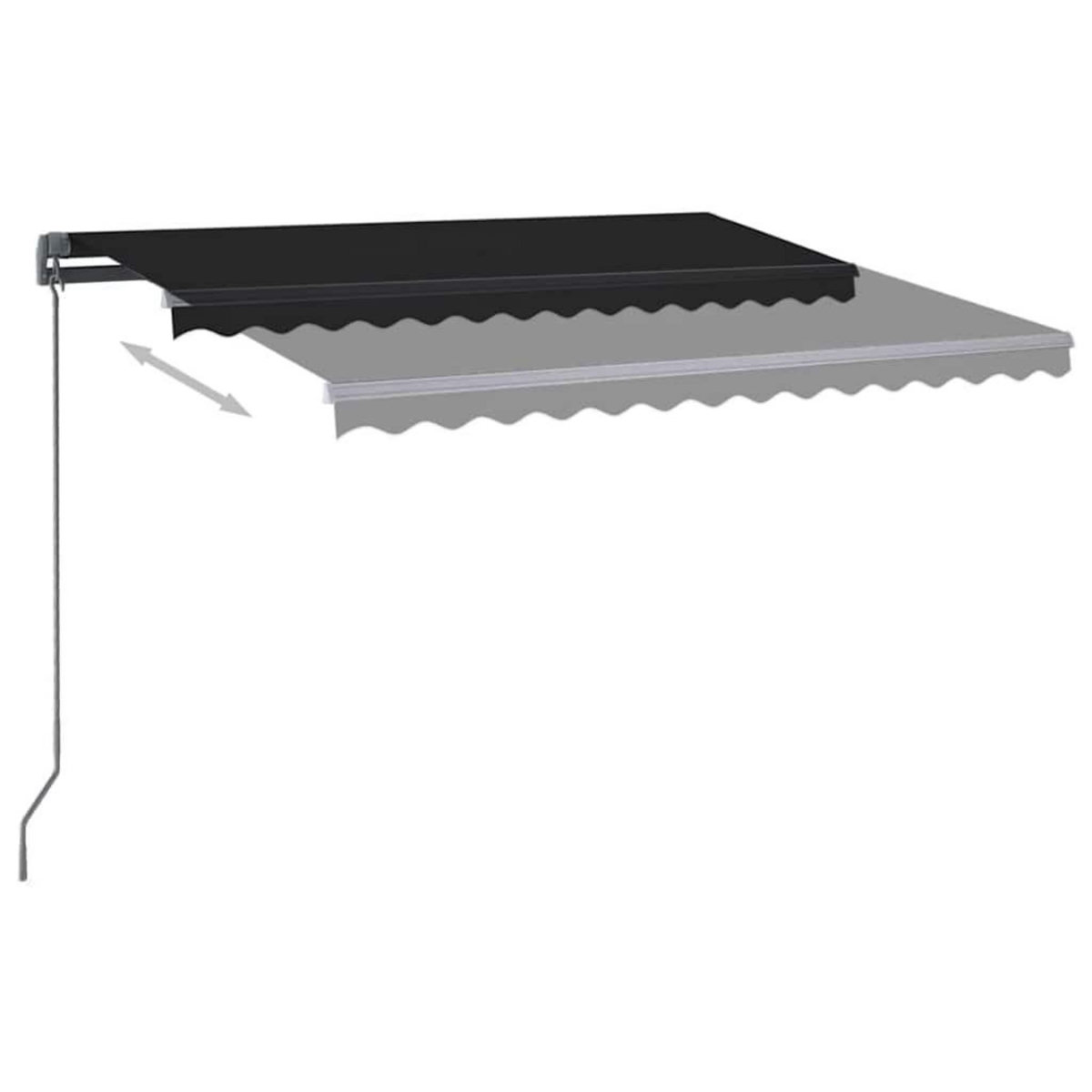 VIDAXL Auvent automatique capteur de vent et LED 350x250 cm Anthracite