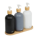 FIVE Lot de 3 Distributeurs de Savon & Plateau  Soap  25cm Multicolore