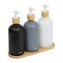 Voir la diapositive 1 : FIVE Lot de 3 Distributeurs de Savon & Plateau  Soap  25cm Multicolore