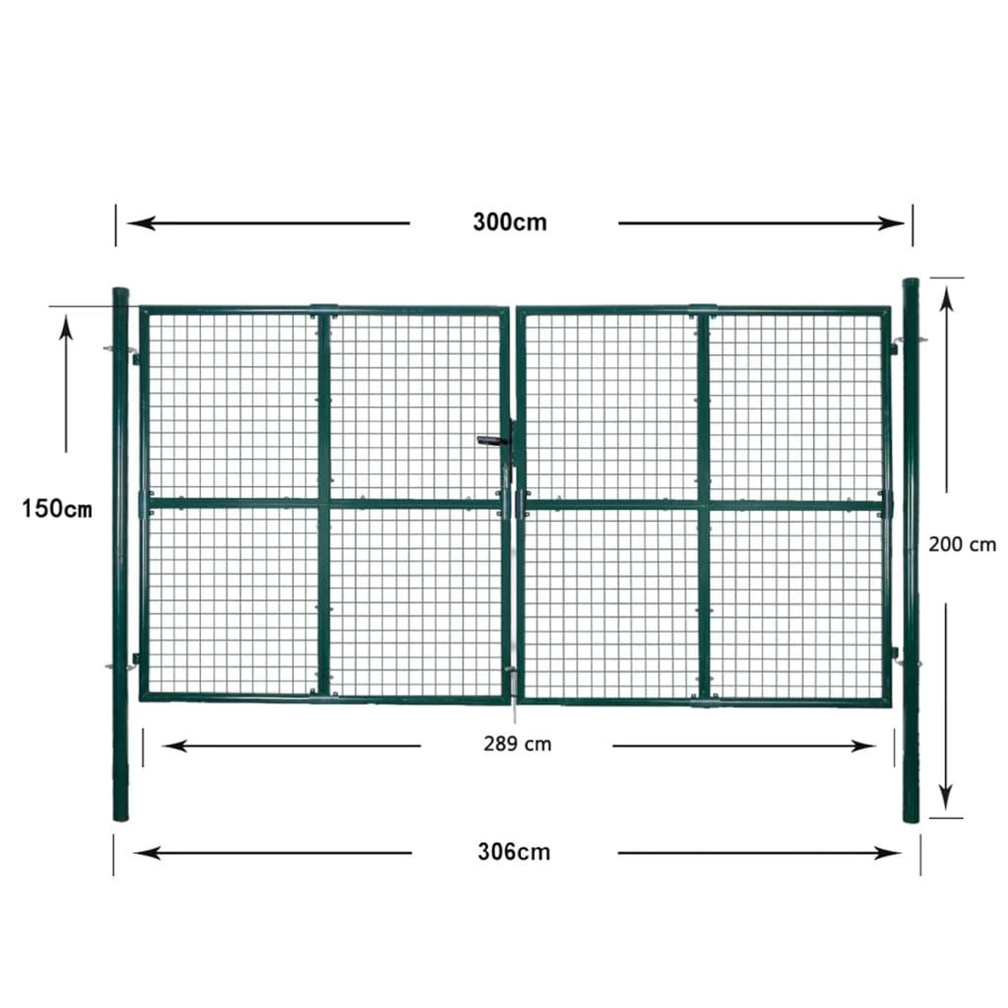 Voir la diapositive 6 : VIDAXL Portail double 300x150 cm en acier thermolaque
