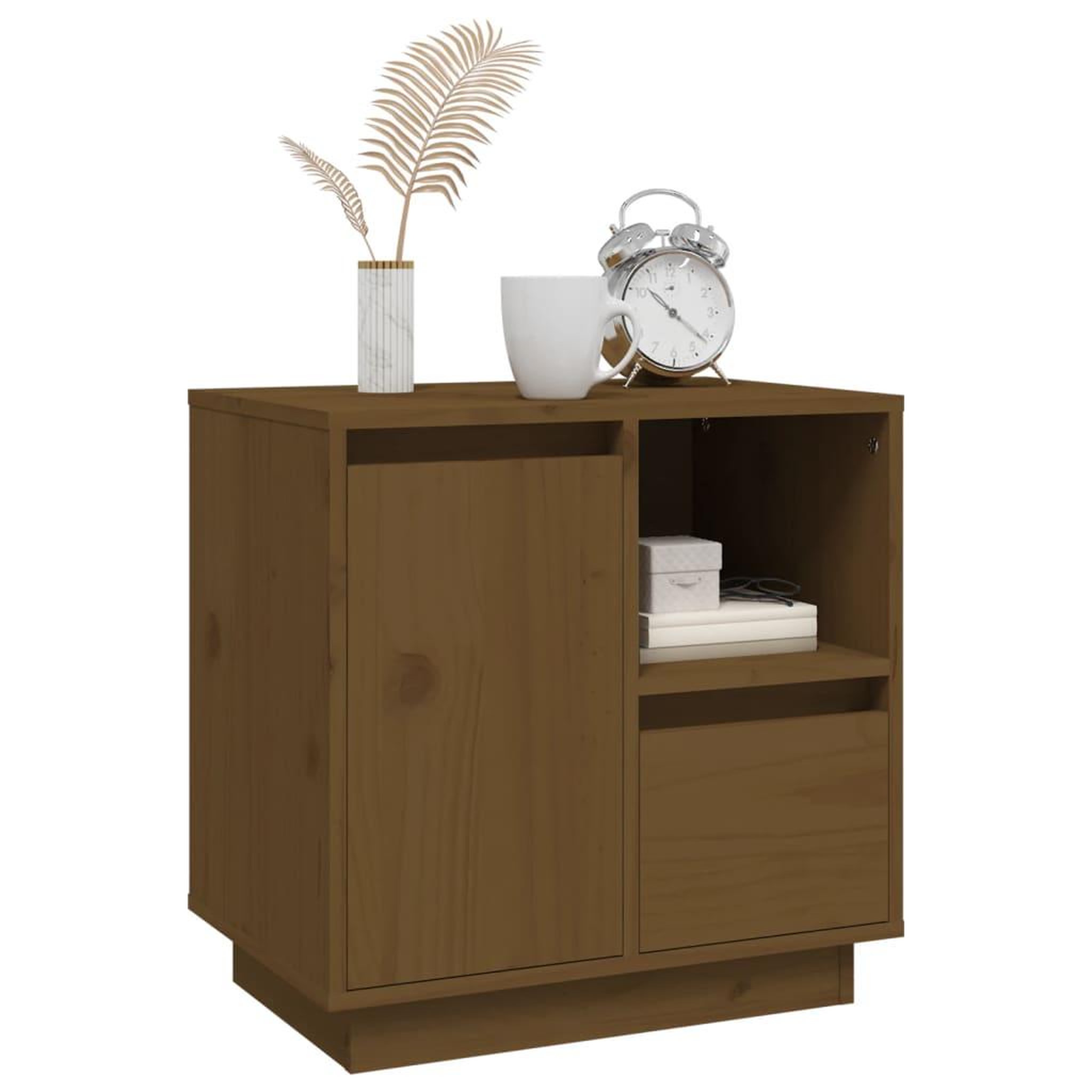 Voir la diapositive 5 : VIDAXL Tables de chevet 2pcs Marron miel 50x34x50cm Bois de pin massif